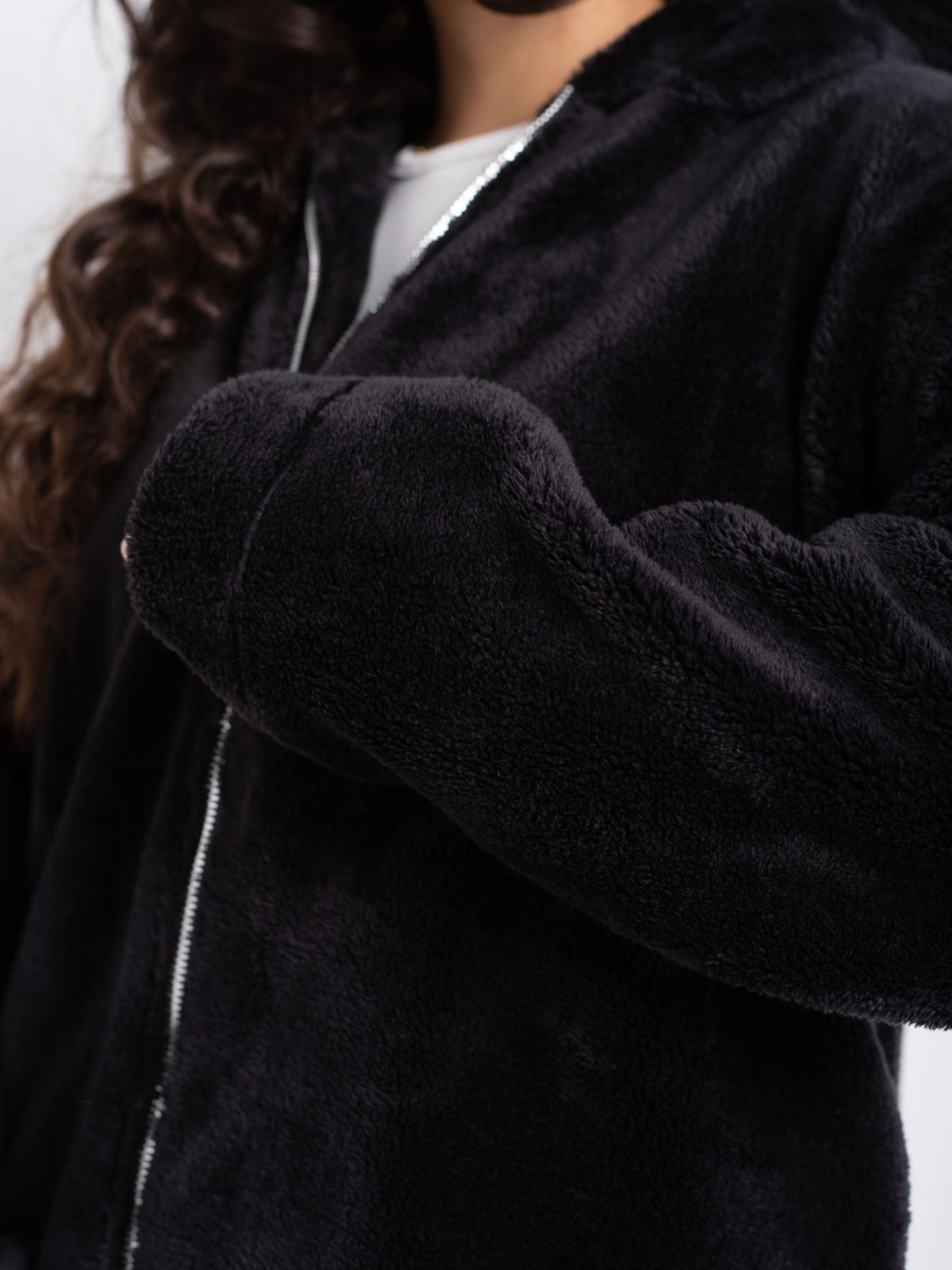 Heavyweight Faux-Fur Zip Hoodie