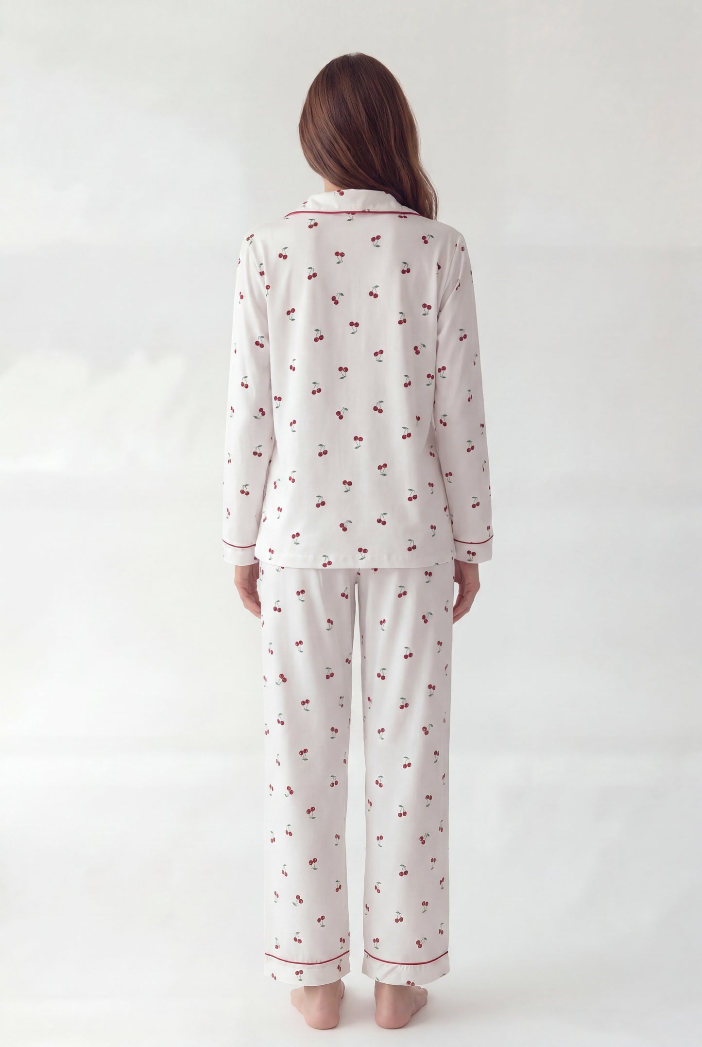 Cherry Print Cotton Pajama Set