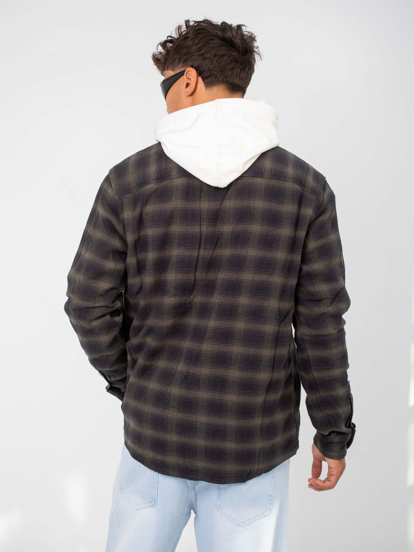 Black & Olive Checkered Overshirt