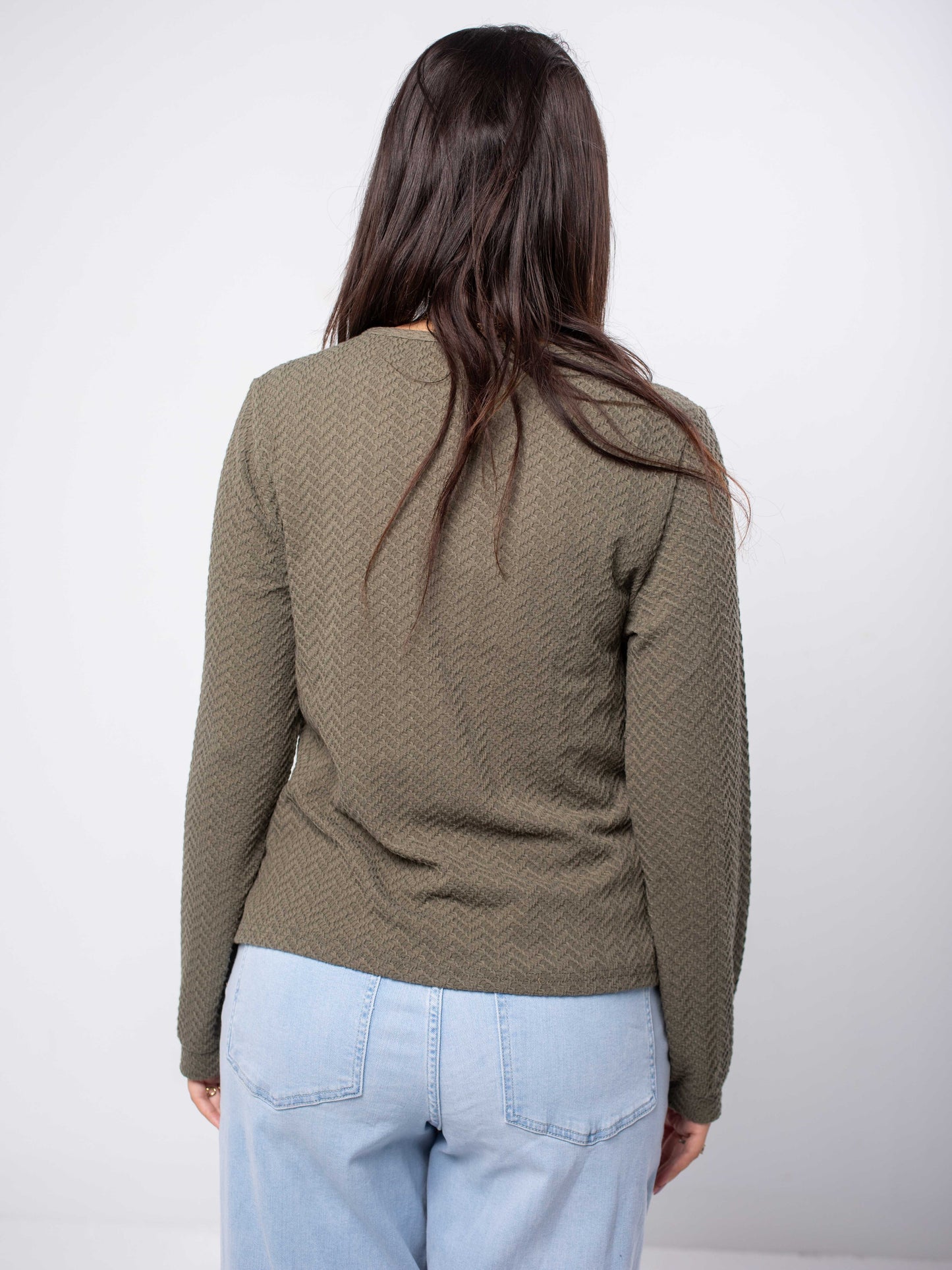 Textured Crewneck Top