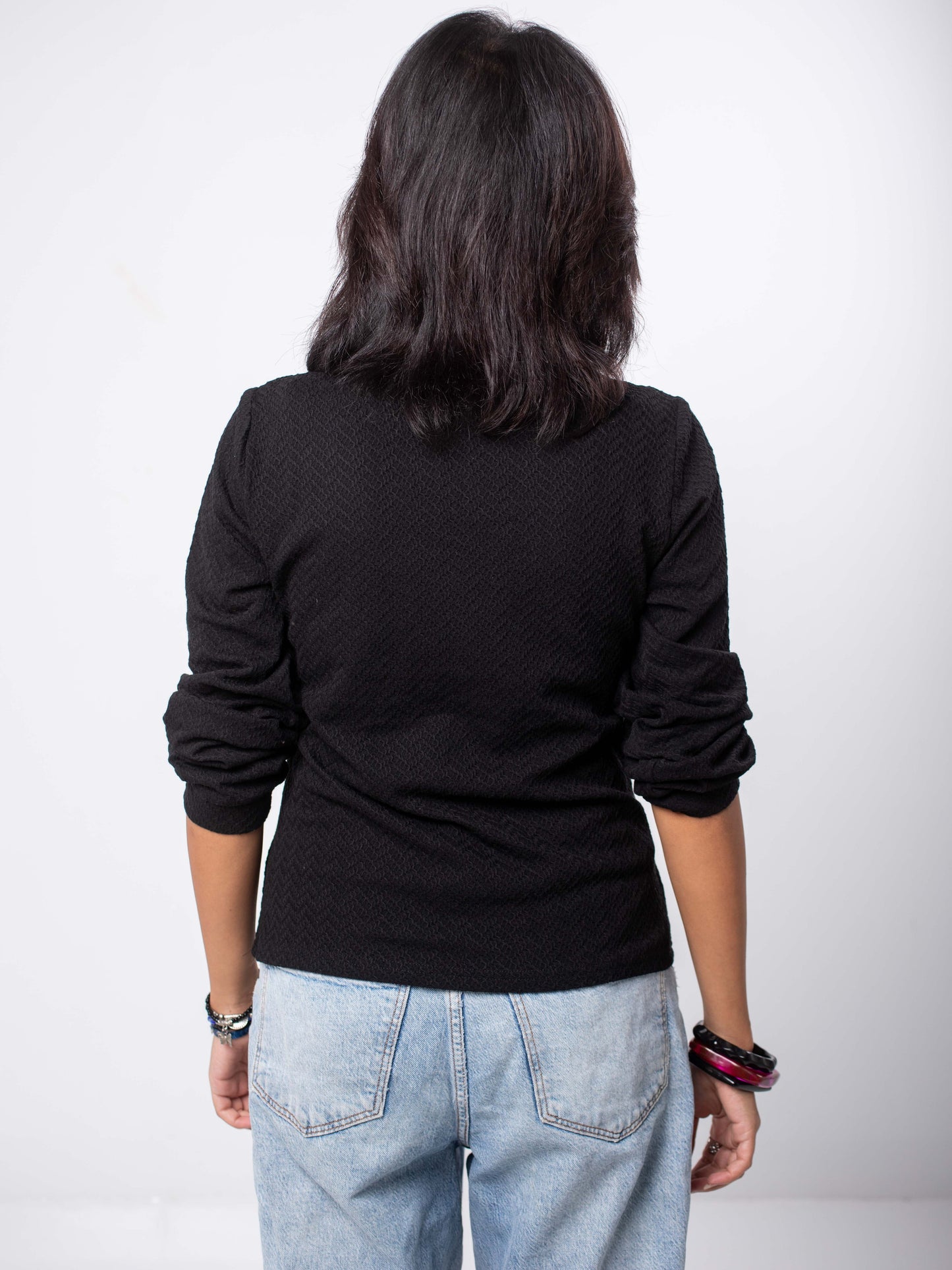 Textured Crewneck Top