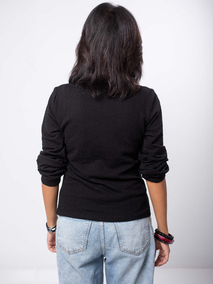 Textured Crewneck Top