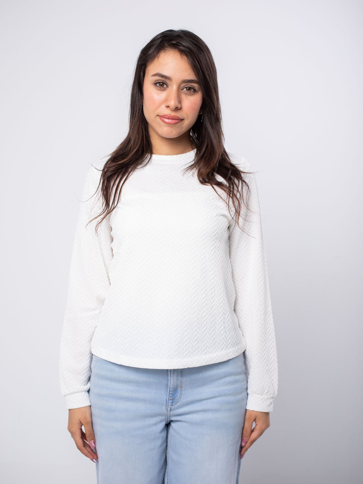 Textured Crewneck Top