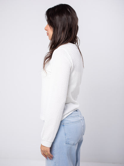 Textured Crewneck Top