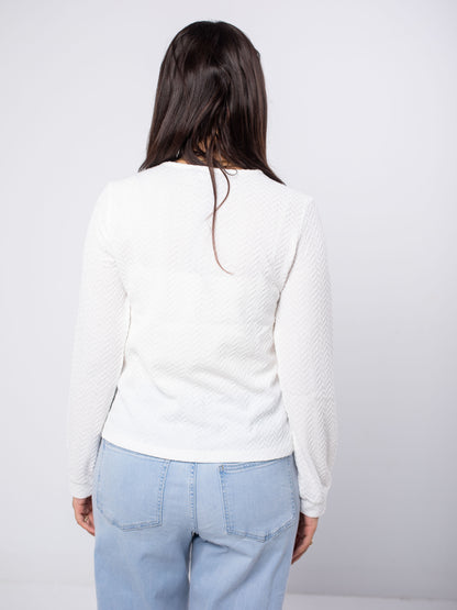 Textured Crewneck Top