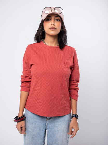 Textured Crewneck Top