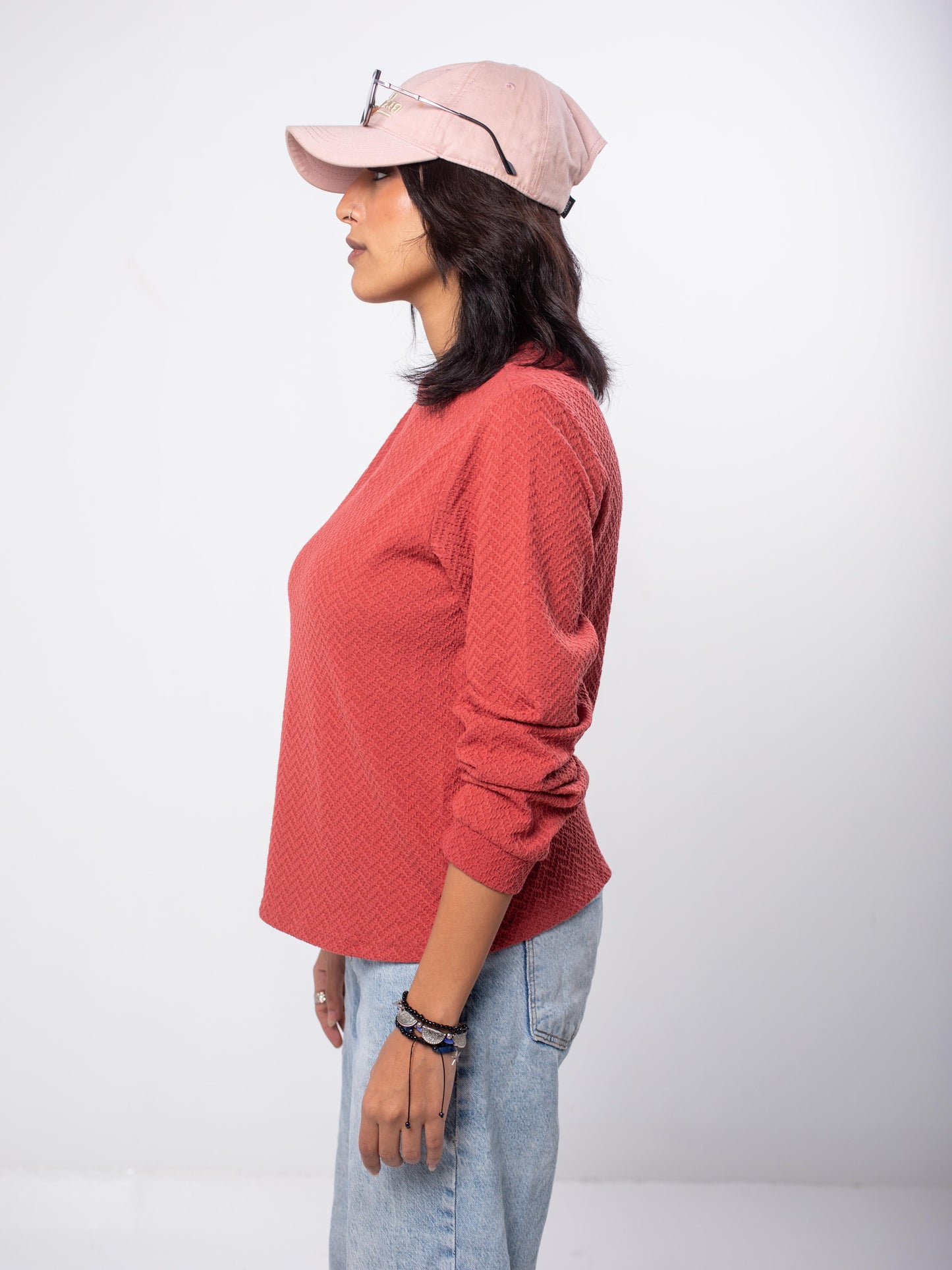 Textured Crewneck Top