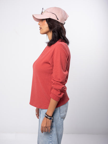 Textured Crewneck Top