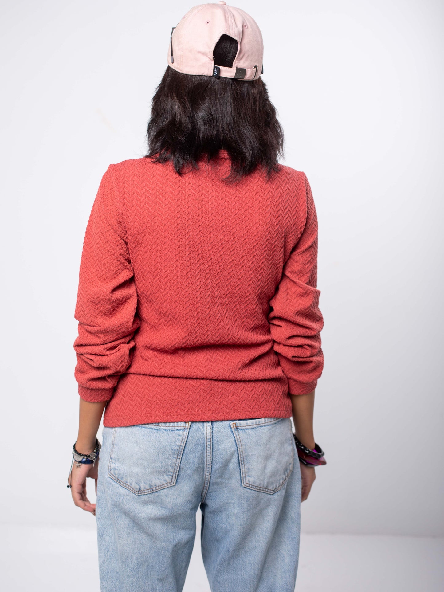 Textured Crewneck Top