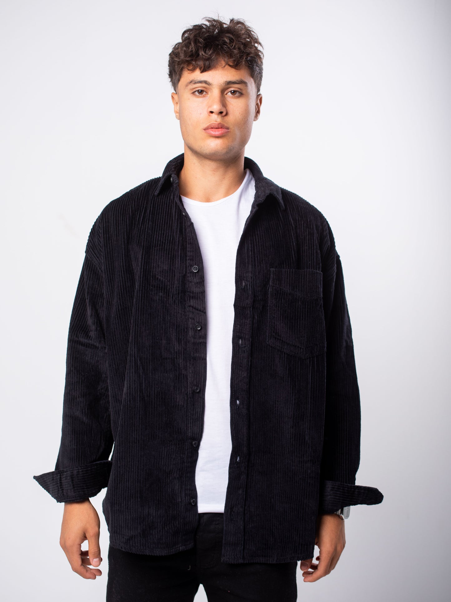 Black Corduroy Overshirt