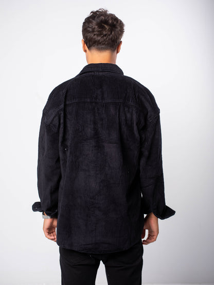 Black Corduroy Overshirt