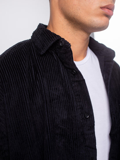 Black Corduroy Overshirt