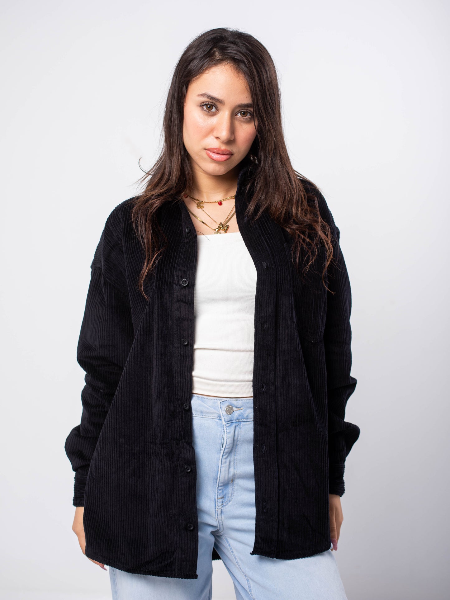 Black Corduroy Overshirt
