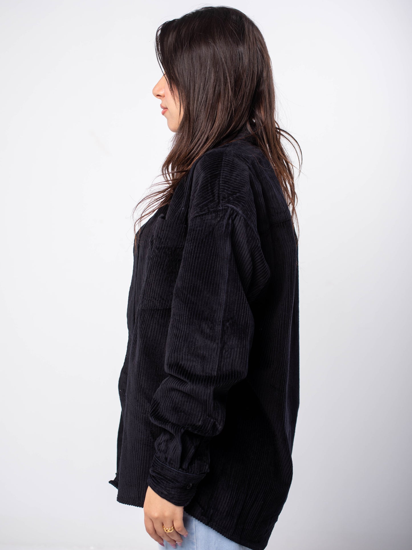 Black Corduroy Overshirt