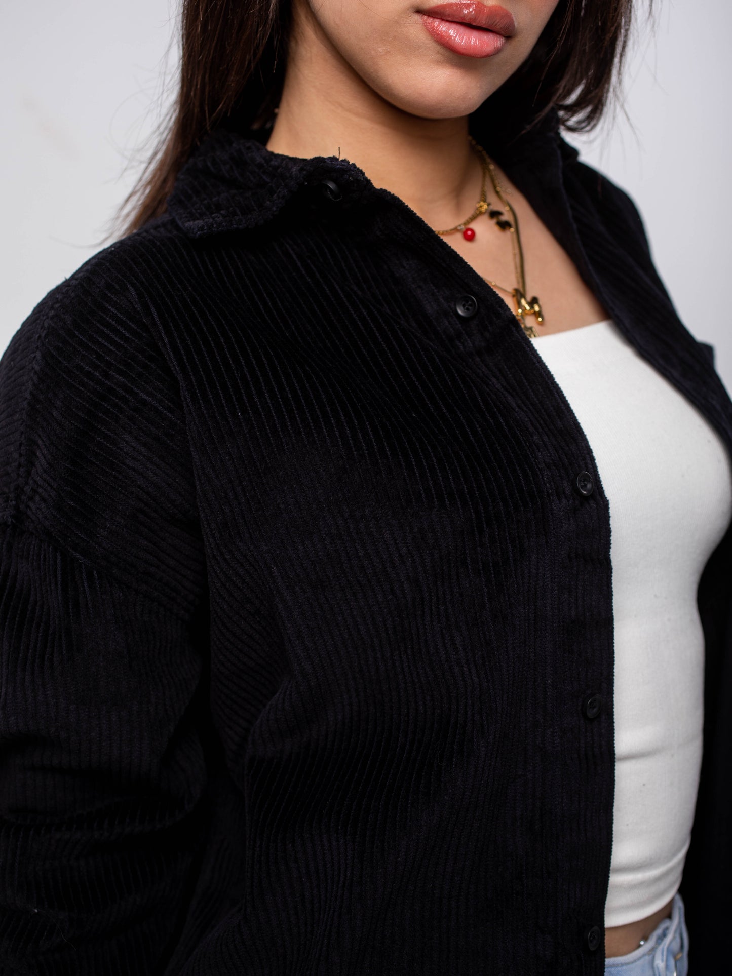 Black Corduroy Overshirt