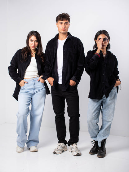 Black Corduroy Overshirt