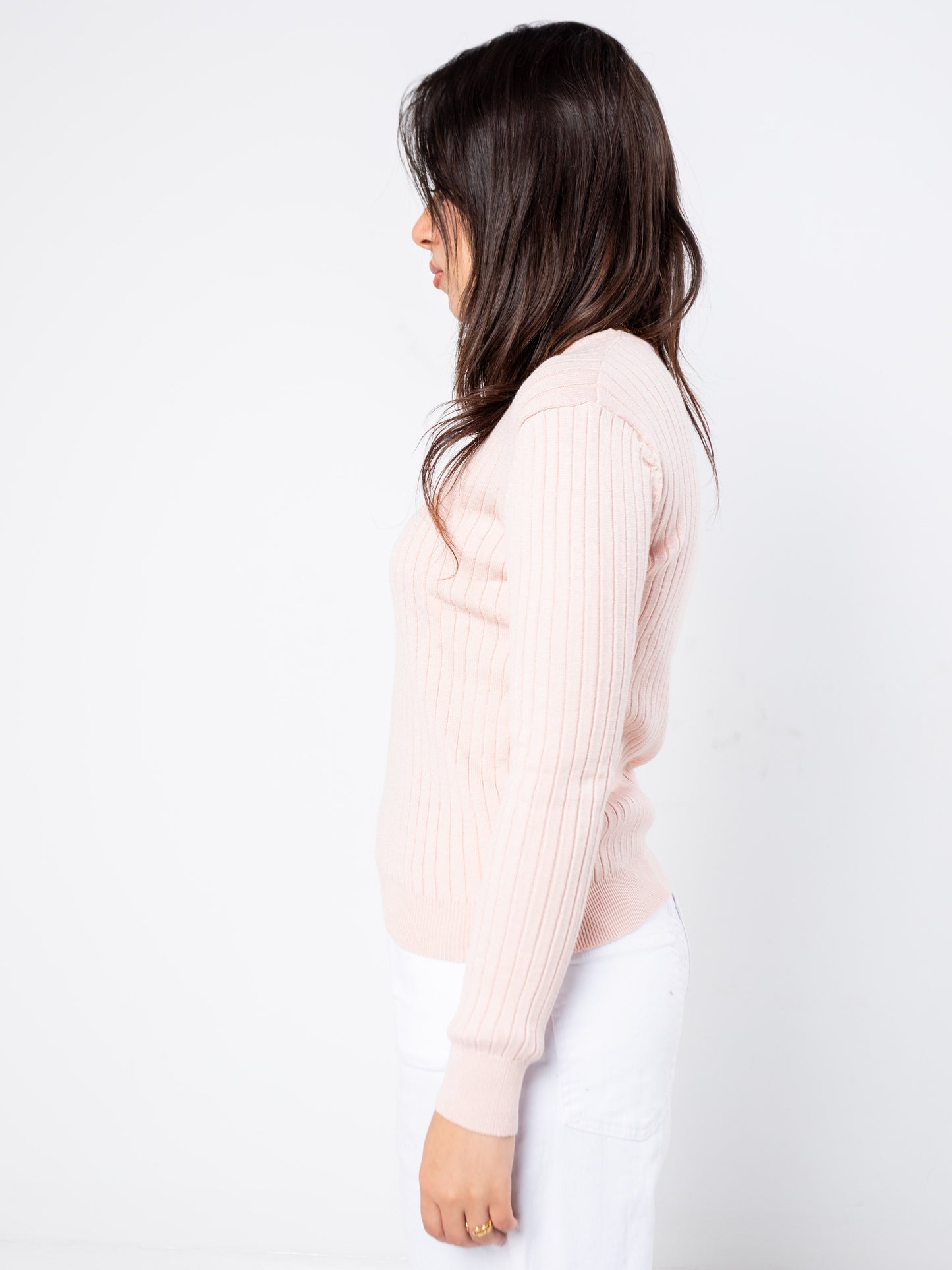 The Rib-Knit V-Neck Sweater
