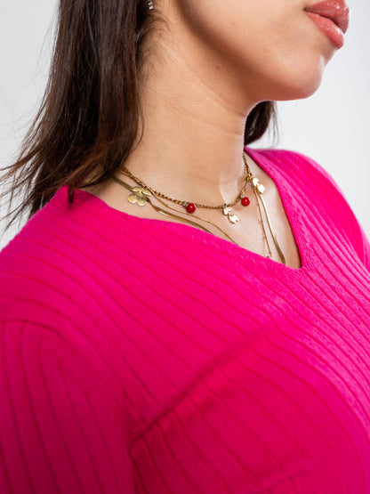 The Rib-Knit V-Neck Sweater