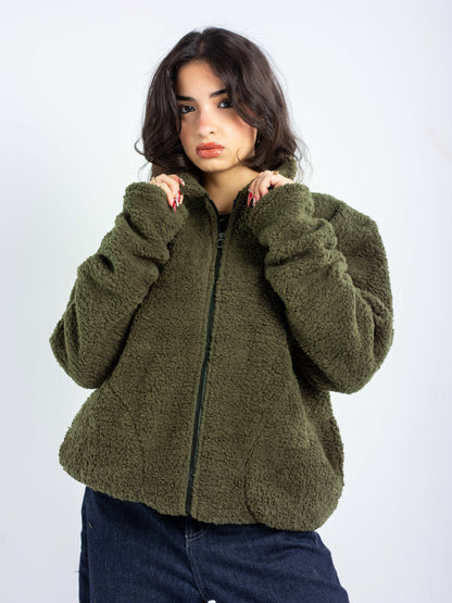 Forest Green Zip-Up Jacket