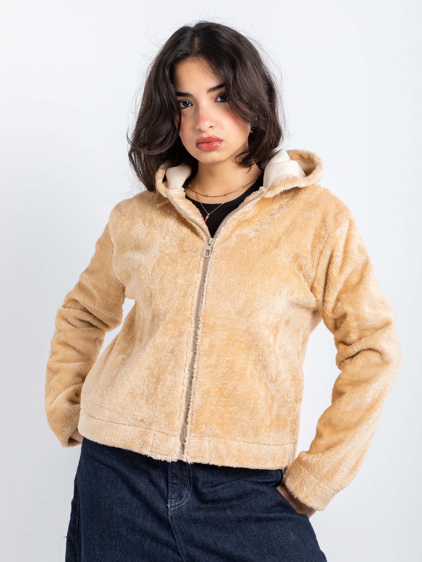 Heavyweight Faux-Fur Zip Hoodie
