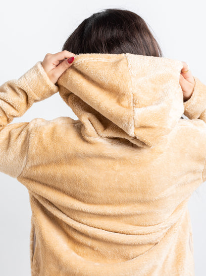 Heavyweight Faux-Fur Zip Hoodie