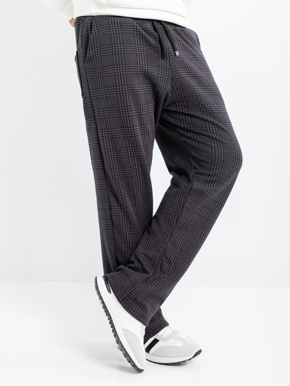 Plaid Drawstring Trousers