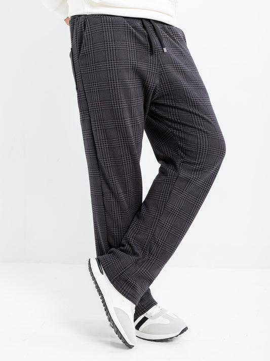 Plaid Drawstring Trousers
