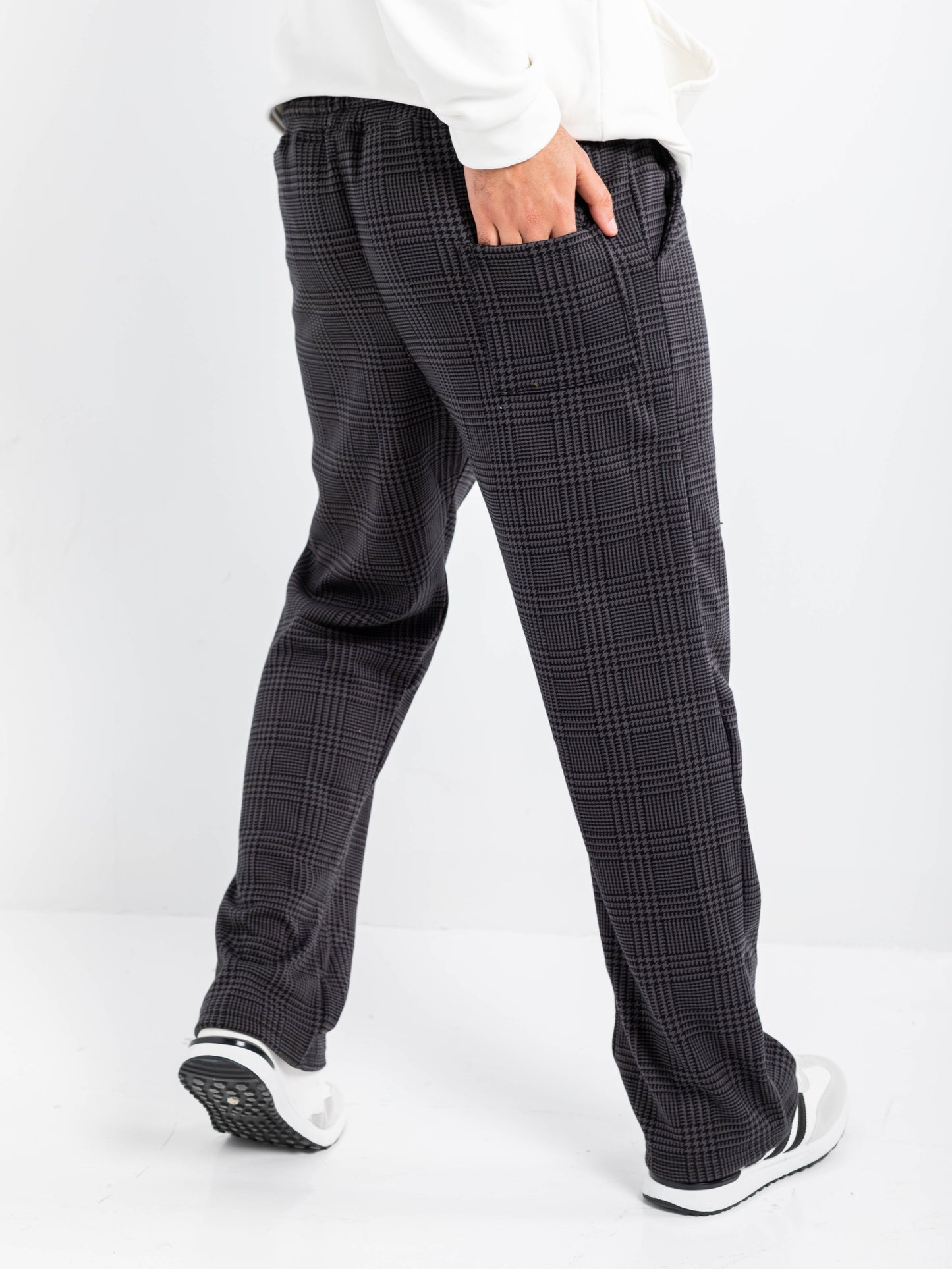 Plaid Drawstring Trousers