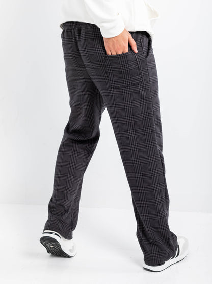 Plaid Drawstring Trousers