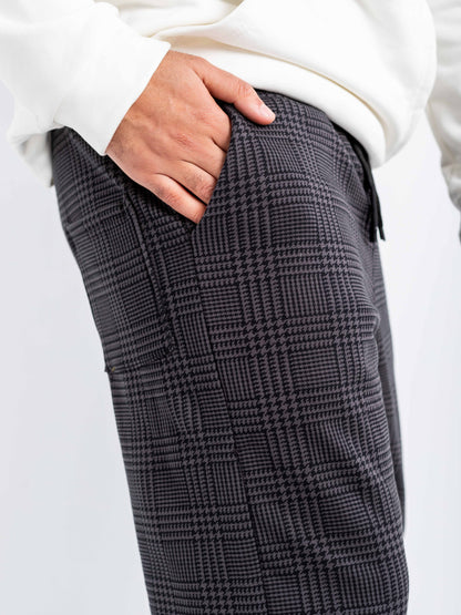 Plaid Drawstring Trousers