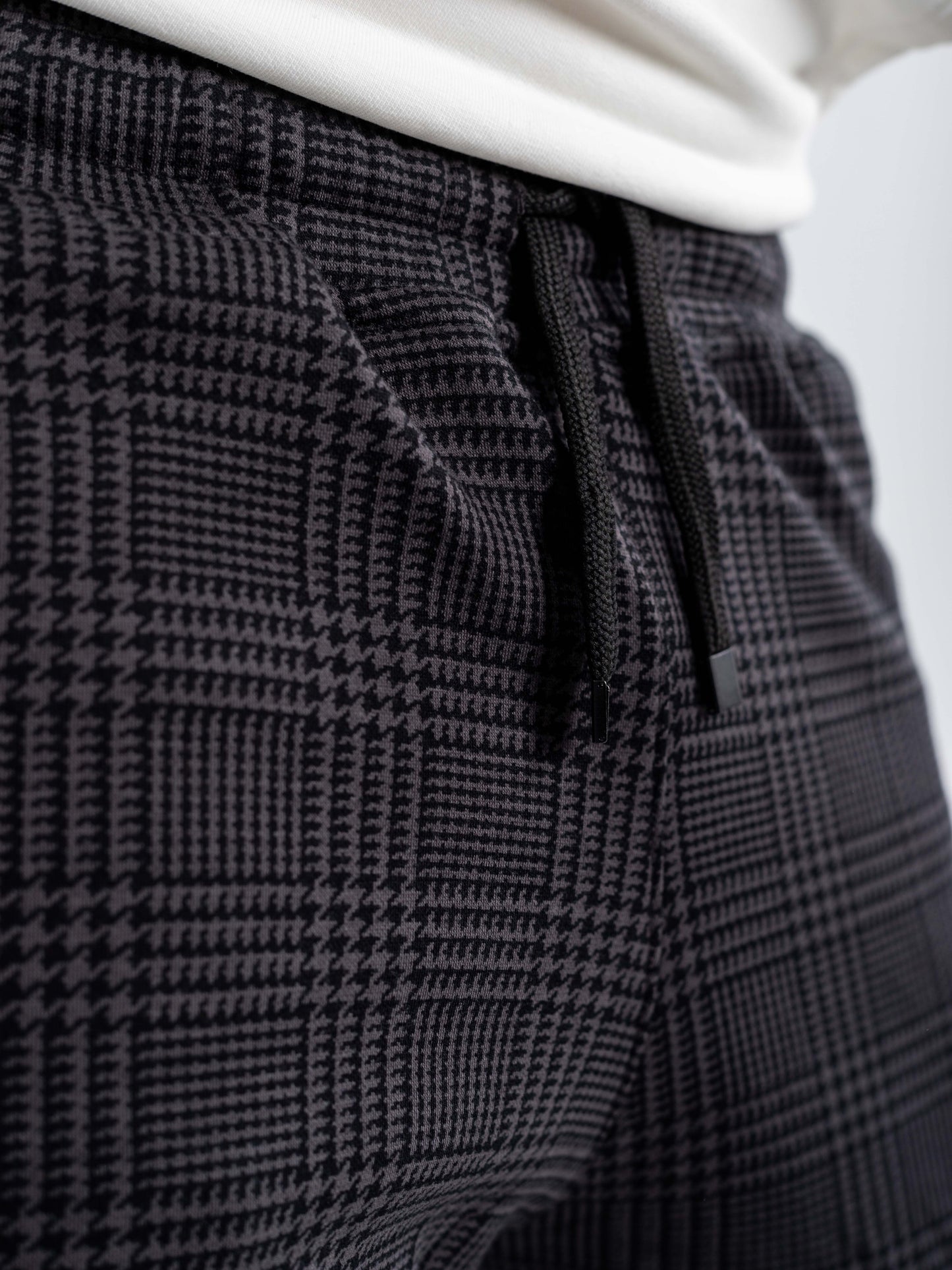 Plaid Drawstring Trousers