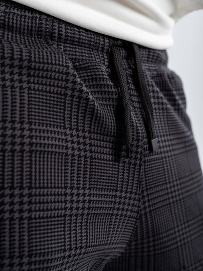 Plaid Drawstring Trousers