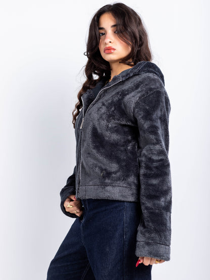 Heavyweight Faux-Fur Zip Hoodie
