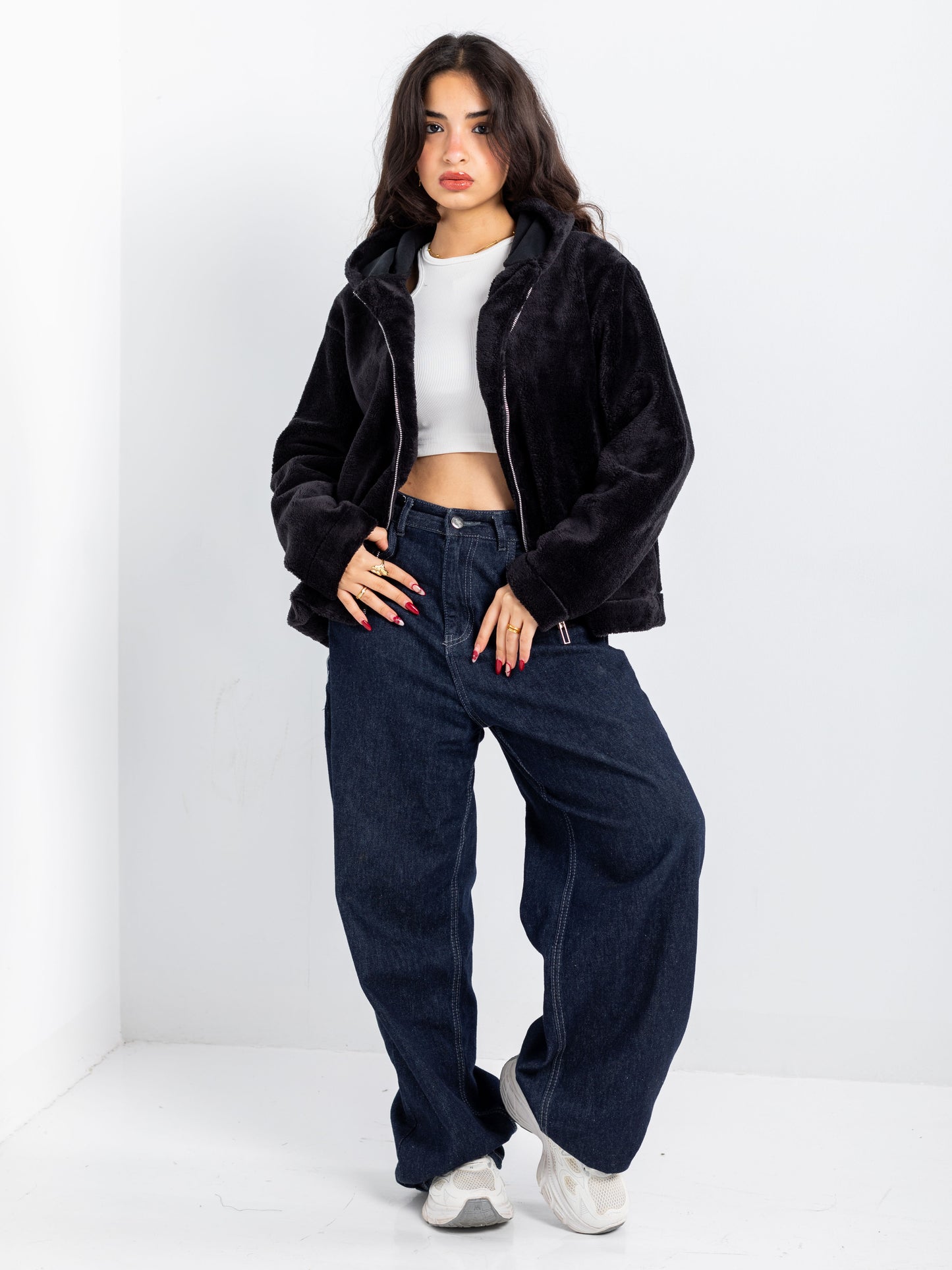 Heavyweight Faux-Fur Zip Hoodie