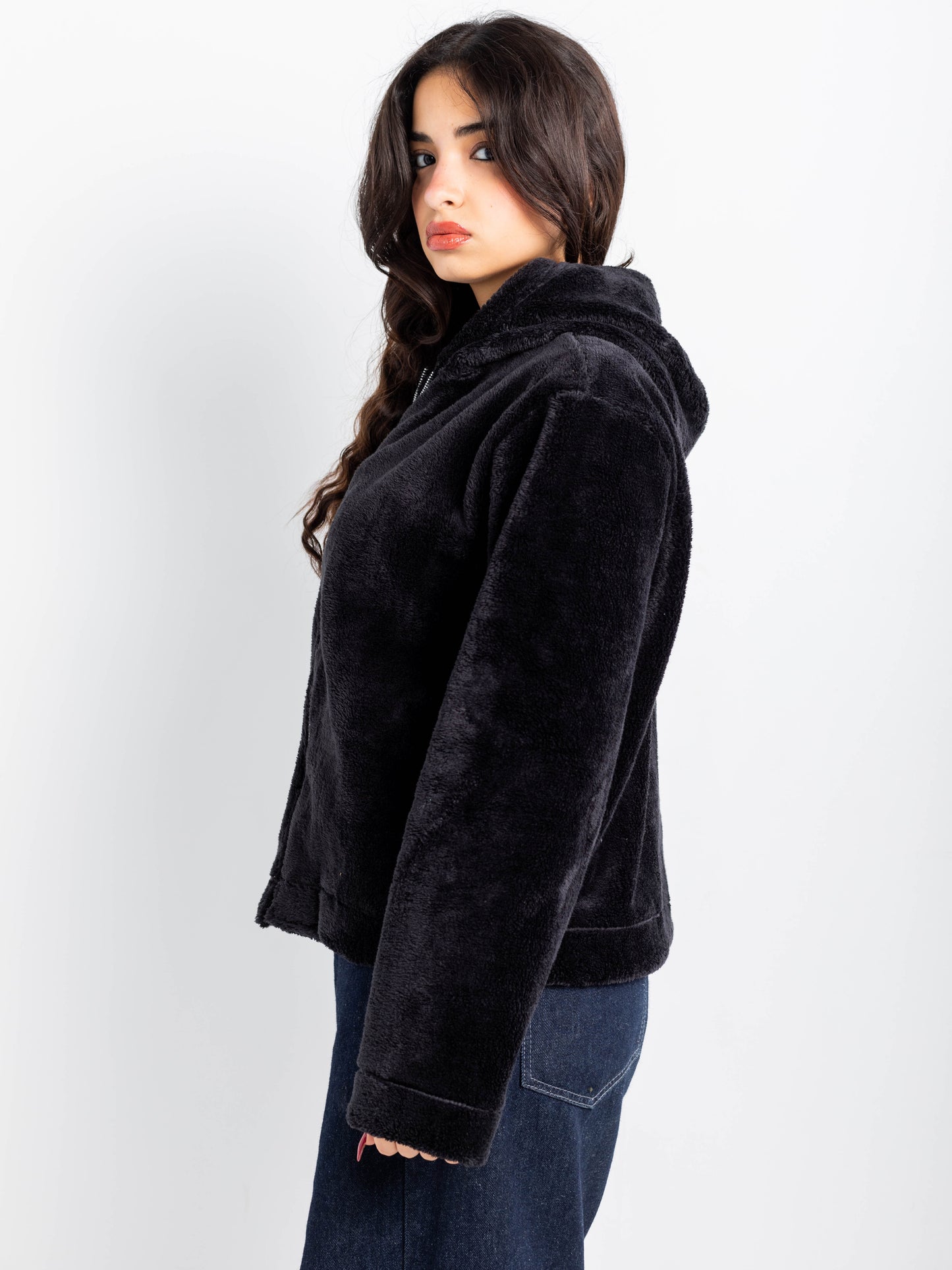Heavyweight Faux-Fur Zip Hoodie
