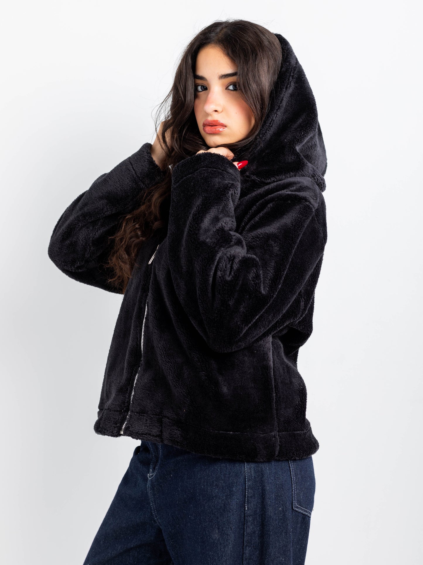 Heavyweight Faux-Fur Zip Hoodie
