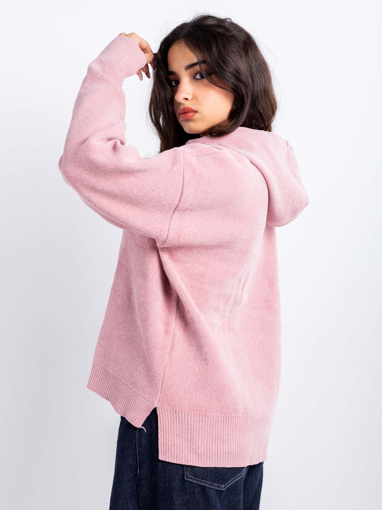 Relaxed Knit Drawstring Hoodie