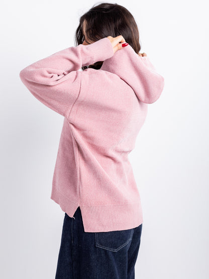 Relaxed Knit Drawstring Hoodie