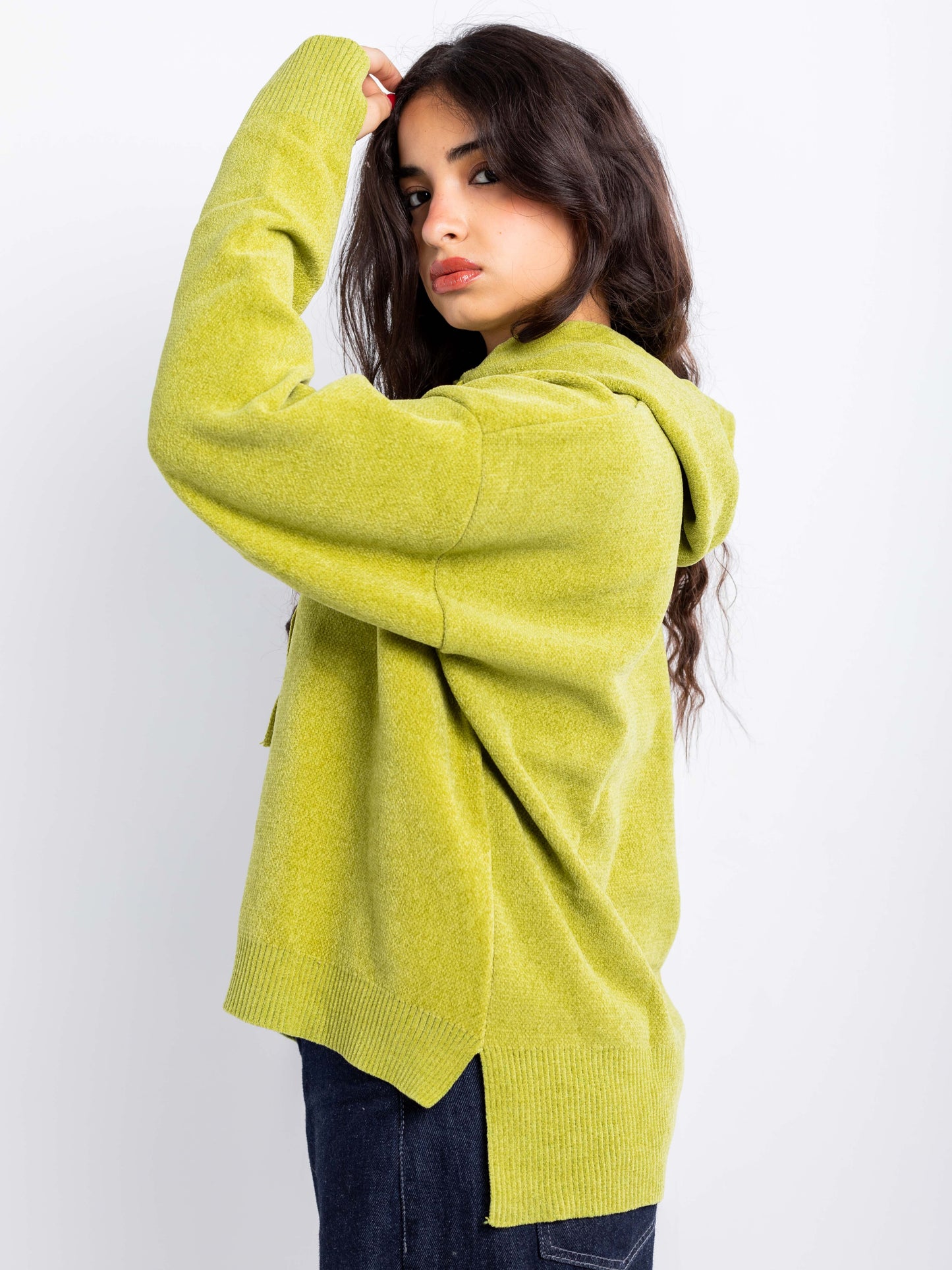 Relaxed Knit Drawstring Hoodie