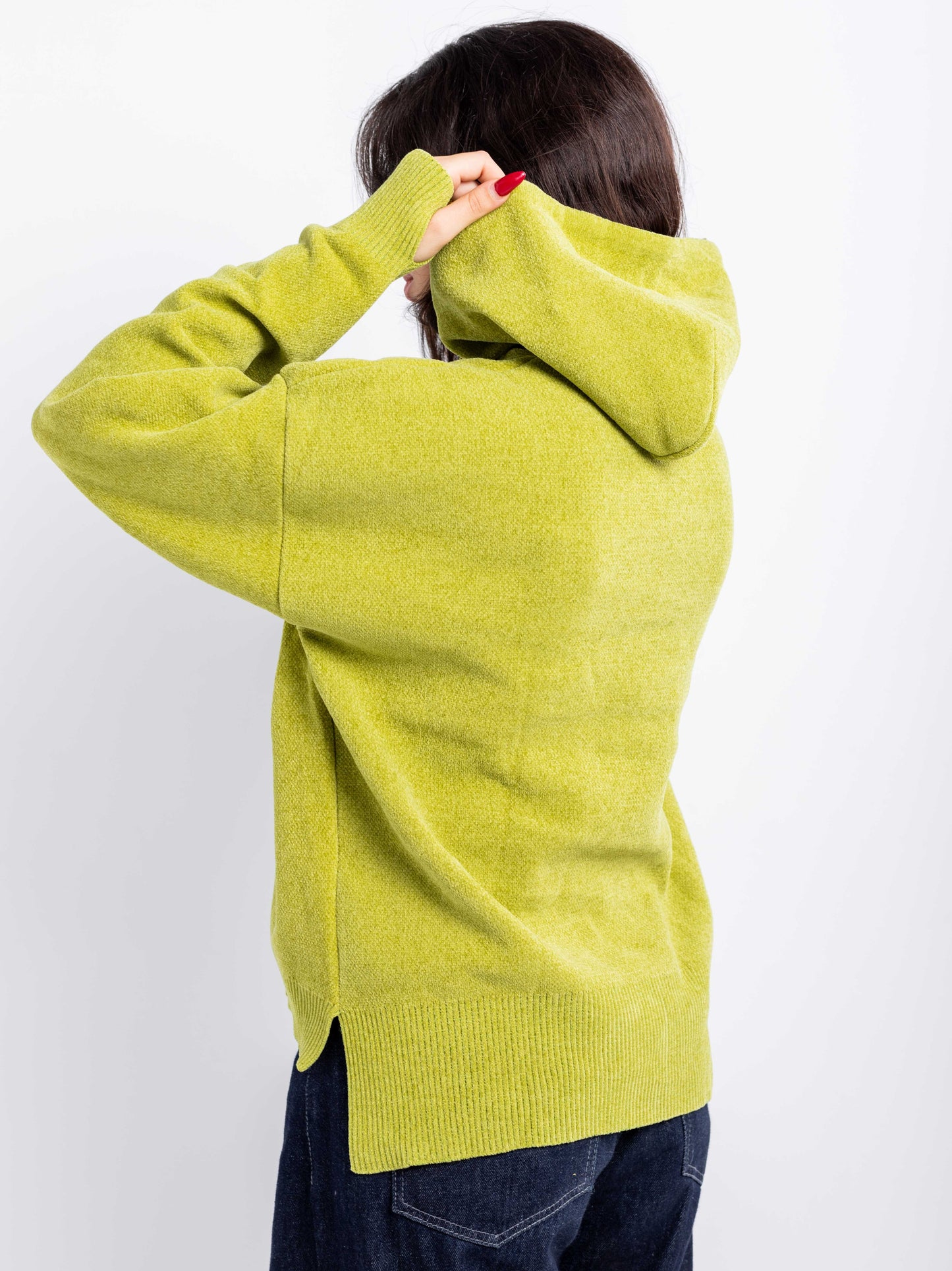 Relaxed Knit Drawstring Hoodie