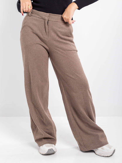 Textured Wide-Leg Slacks