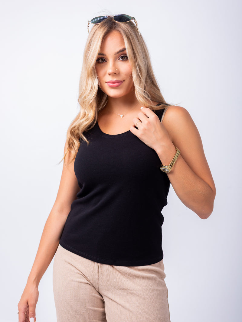Black Textured Top