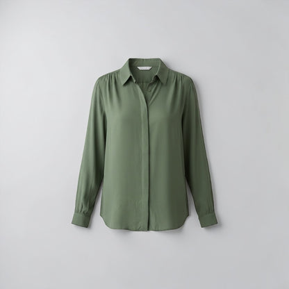 The Willow Sage Silk Blouse