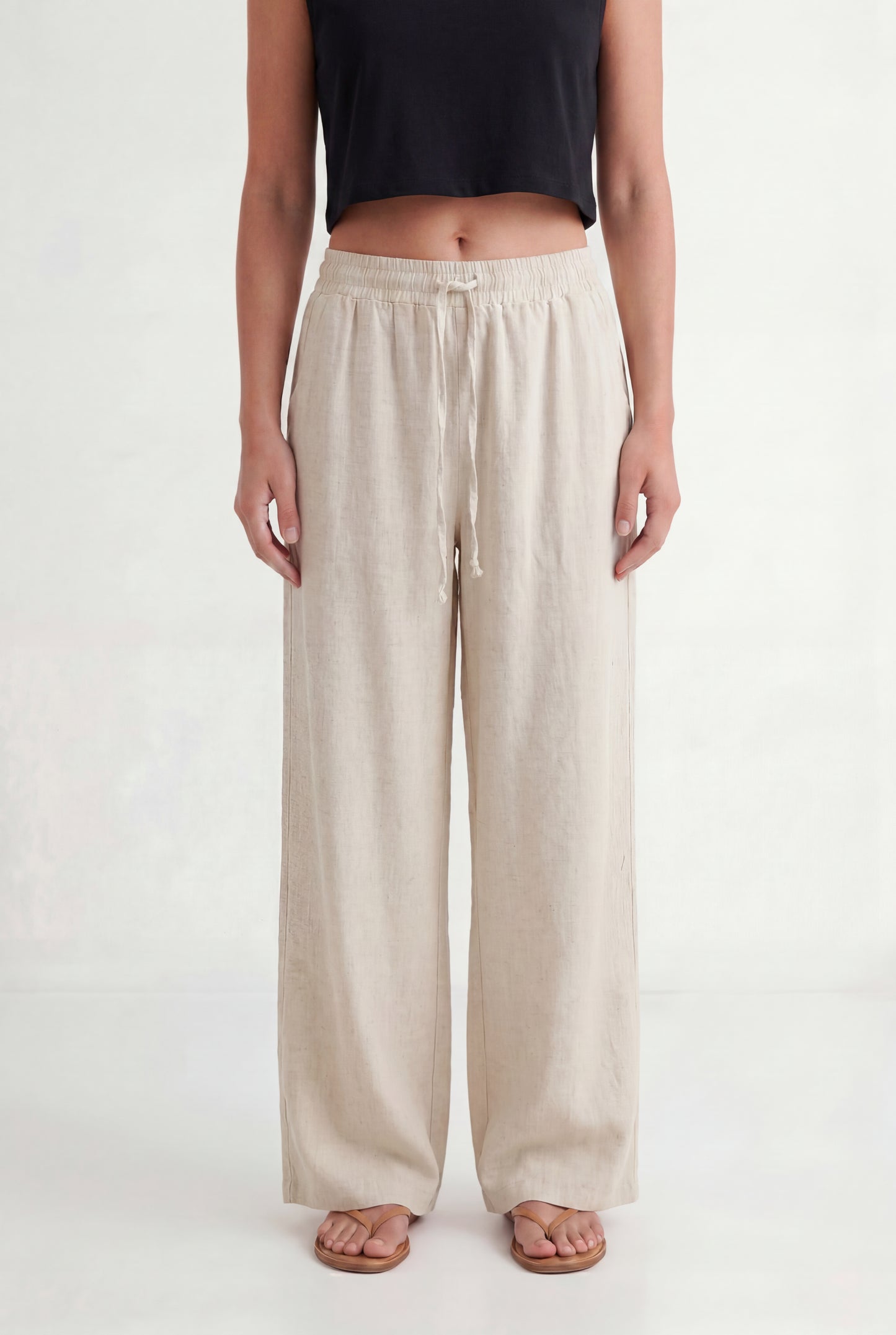 Linen Drawstring Trousers