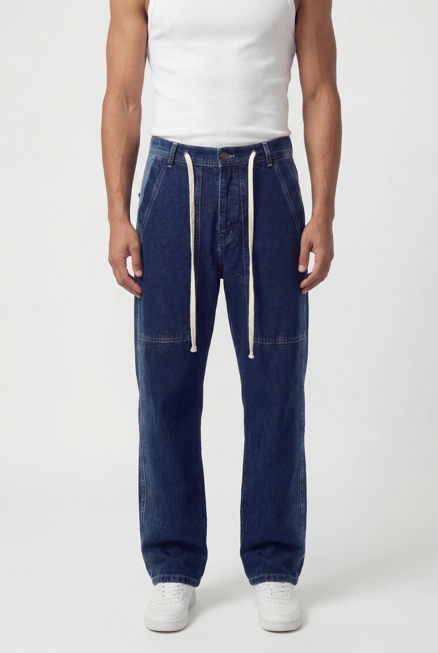 Drawstring Denim Pants