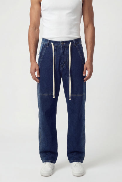 Drawstring Denim Pants