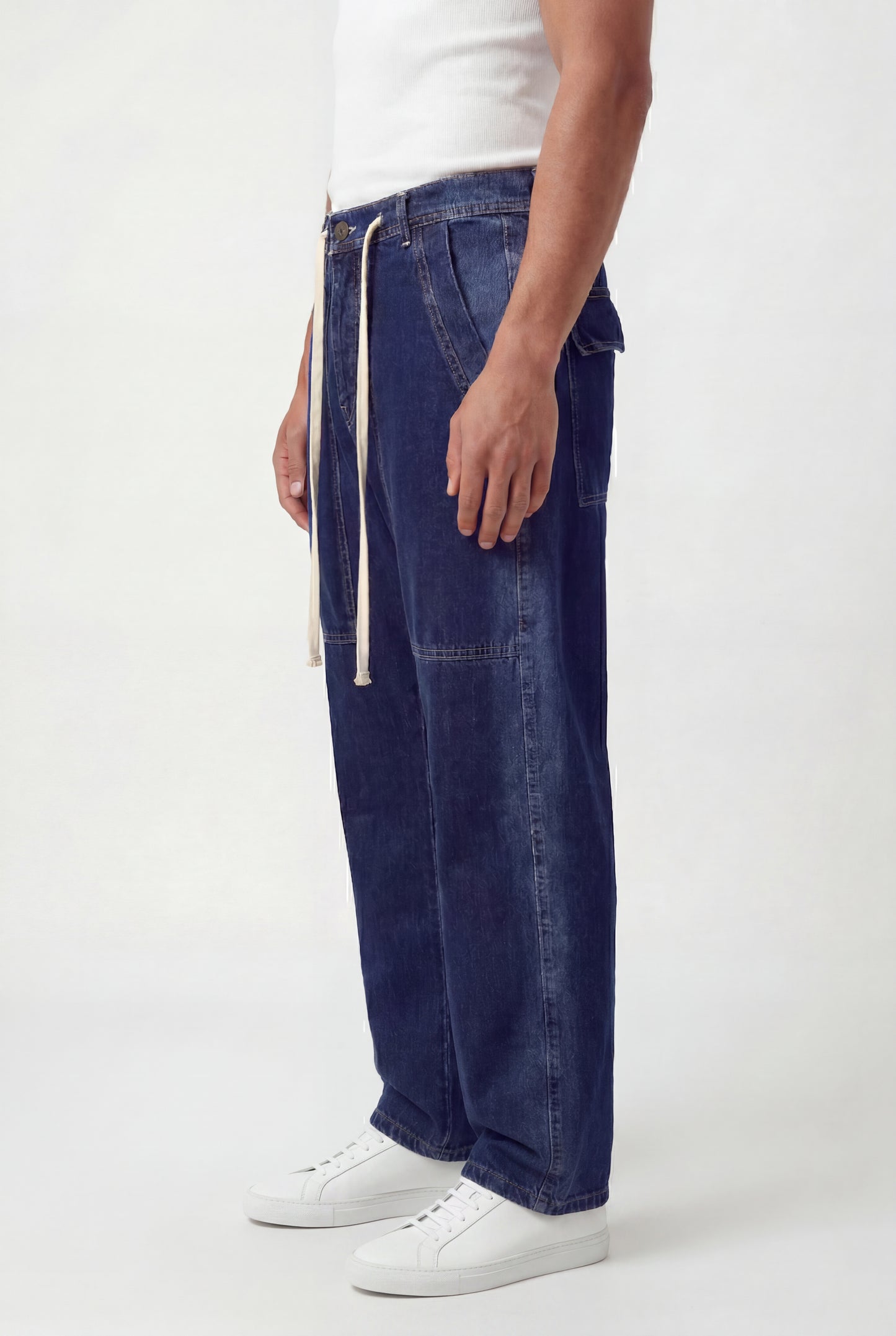 Drawstring Denim Pants