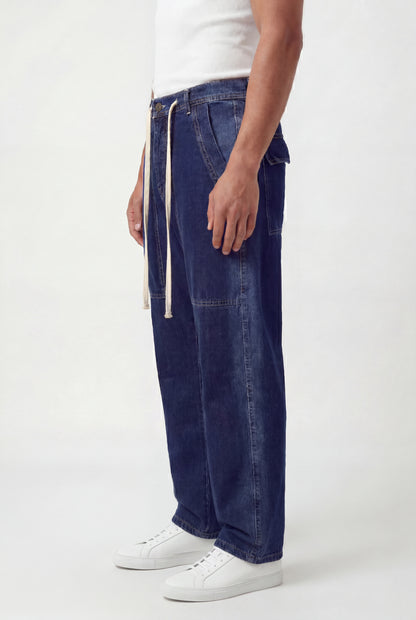 Drawstring Denim Pants