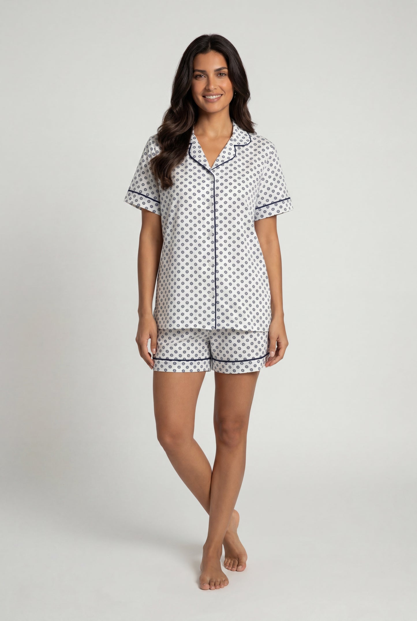 Printed Pajama Set (Short Sleeve & Shorts)