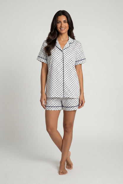 Printed Pajama Set (Short Sleeve & Shorts)